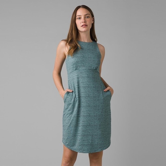Prana Dresses & Skirts - Prana Emerald Lake Dress Teal Sleeveless Pockets Outdoors XS